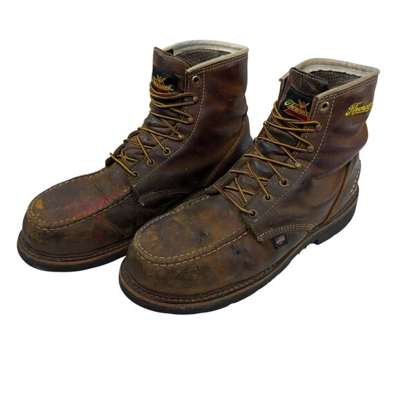 Thorogood Boots Men Size 12 D 1957 Series 6" Moc Toe Waterproof Steel Toe Work - Picture 1 of 11